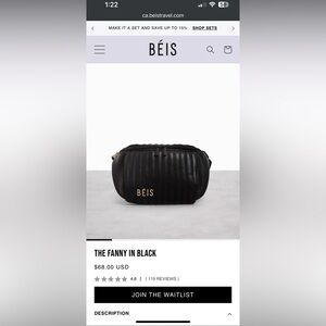 Beis “The Fanny” in Black- not sold anymore